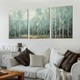 thumbnail image 2 of Nawypu Wall Art for Living Room Large Canvas Forest Pictures Modern Popular Art Work Decorations Framed Wall Decor White Woods on Green Background  Easy to Hang 12''x16''X3 Panels, 2 of 4