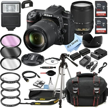 Nikon D7500 DSLR Camera with 18-140mm VR Zoom Lens, 128GB Memory, Case, Tripod, Filters (34pc Bundle)