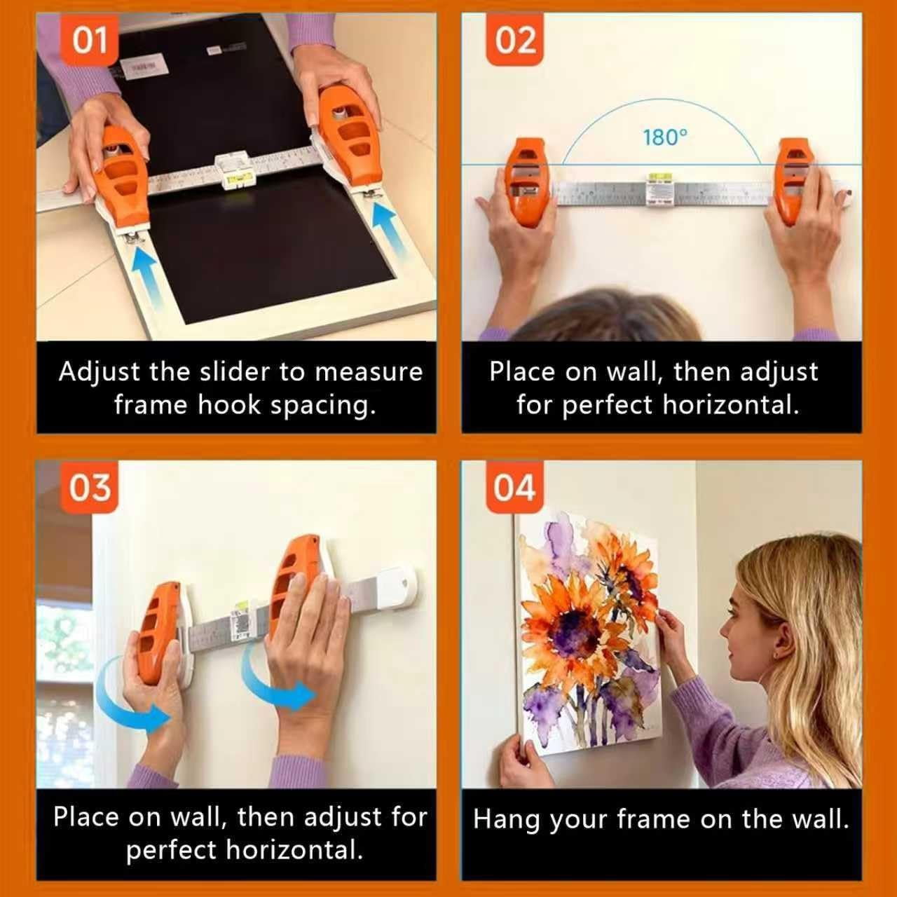 Generic 3-in-1 Picture Hanging Tool with Level for Wall Mount