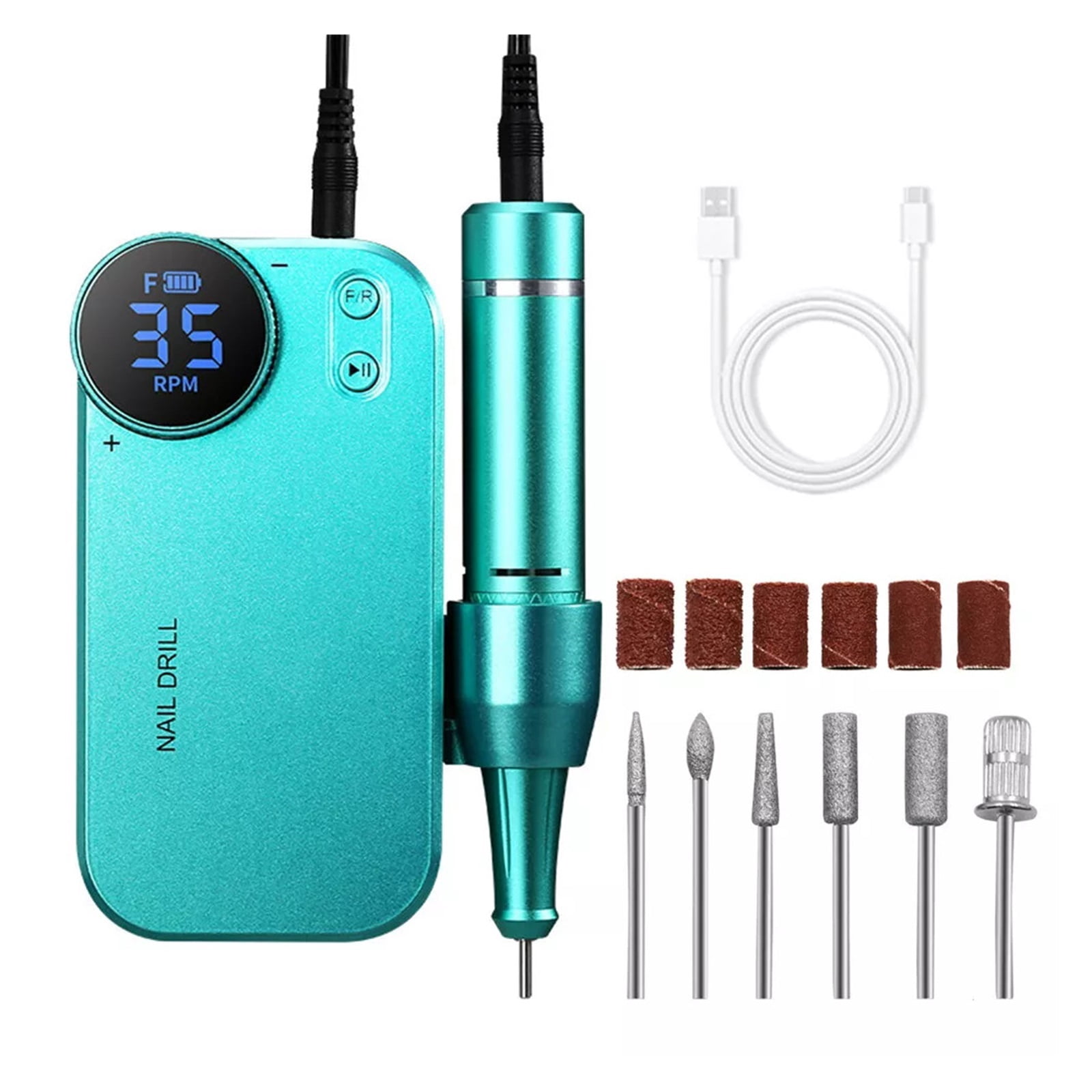 Electric Nail Drill Professional Nail Drill Kit for Acrylic Gel Nails Tools, Rechargeable Portable Nail File Manicure Pedicure