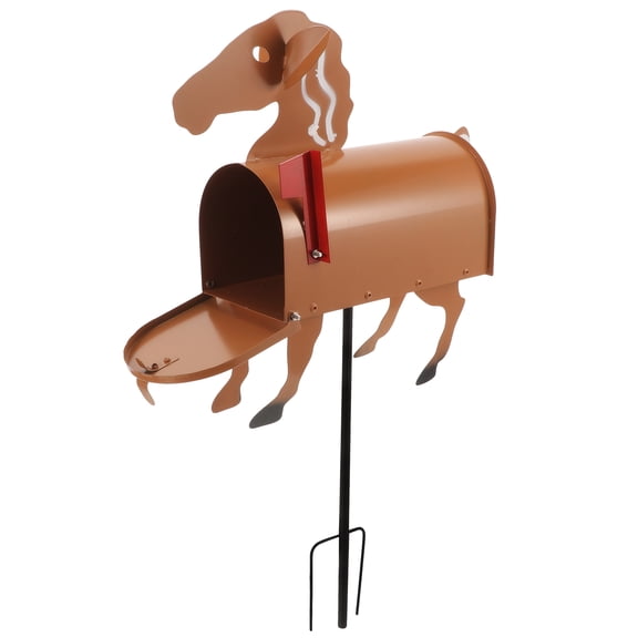HONMEET Outdoor Wall-Mounted Mailbox Horse Shaped Iron 1Set 11.4X11X4.5In