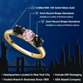 thumbnail image 2 of Gem Stone King 10K Yellow Gold Pink Lab Grown Diamond and Black Sapphire Engagement Ring for Women | 1.88 Cttw | Round 5MM | Gemstone April Birthstone | Size 5, 2 of 6