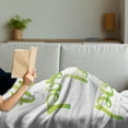 thumbnail image 3 of Positive Energy Soft Flannel Fleece Blanket, Watercolor Effect Calligraphic Inspirational Words in Monotone, Cozy Plush for Indoor and Outdoor Use, 70" x 90", Apple Green Lime Green, by Ambesonne, 3 of 5