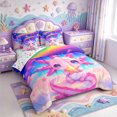 thumbnail image 2 of Manfei 3D-Printed Axolotl 7-Piece Twin Bedding,Cute Animals Print Bedding Comforter Set,Colorful Stars Reversible, 2 of 7