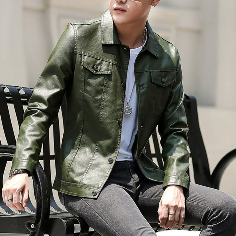 army green motorcycle jacket men winter leather jacket biker army green motorcycle jacket men winter leather jacket biker