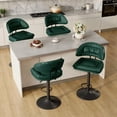 thumbnail image 6 of Hawsaiy Modern Bar Stools Set of 2, Ergonomic Double-Layer Upholstered Bar Stools with Back, Adjustable Swivel Barstools for Kitchen Island, Green, 6 of 11