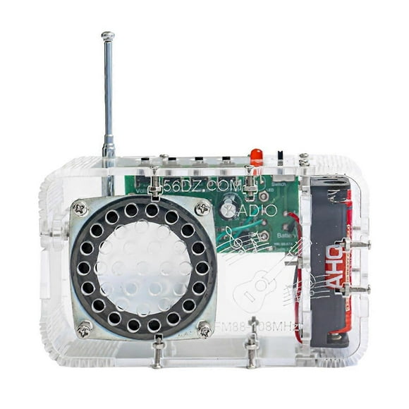 DIY FM Radio Kit 50-108MHz Adjustable IC RDA5807 Soldering Practice Kit Anti-Interference Dual Channel Amplifier