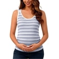 thumbnail image 4 of qolati Maternity Nursing Tank Tops with Built in Bra Women Sleeveless Casual Pregnancy Tee Ribbed Knit Crew Neck Workout Shirt Vest Gray L, 4 of 5