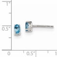 thumbnail image 2 of Sterling Silver Rhodium-plated 5x3mm Oval Swiss Blue Topaz Post Earrings, 2 of 2