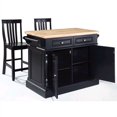 thumbnail image 4 of Crosley Oxford Butcher Block Top Kitchen Island with Stools in Black, 4 of 5