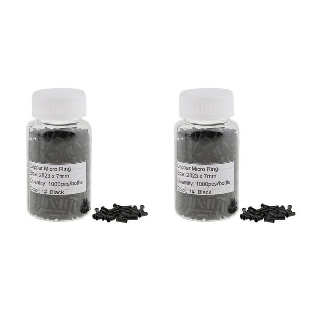 Qarigey 1000 Pieces Copper Micro Ring Links Bead Crimp Tubes For Hair Extention 2piezas Negro