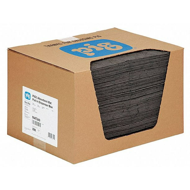 Pig Absorbent Pad,Universal,Gray,PK100 MAT240