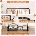 thumbnail image 4 of cisilov Clothes Rack, Clothing Rack for Hanging Clothes, Garment Rack with Wheels, Rolling Clothes Rack on Wheels, Black, 4 of 6