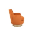 thumbnail image 3 of Modern Boucle Swivel Barrel Chair, 360° Swivel Accent Chair with Gold Stainless Steel Base, Comfy Sherpa Armchair for Living Room & Bedroom, 3 of 10