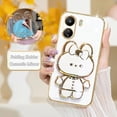 thumbnail image 3 of Redmi13c Mirror Plating Fold Holder Case On For Xiaomi Redmi 13c 4g 12c 12 10 9 10a 10c 9a 9c 9t A1 A2 Plus Silicone Stand Cover, 3 of 5