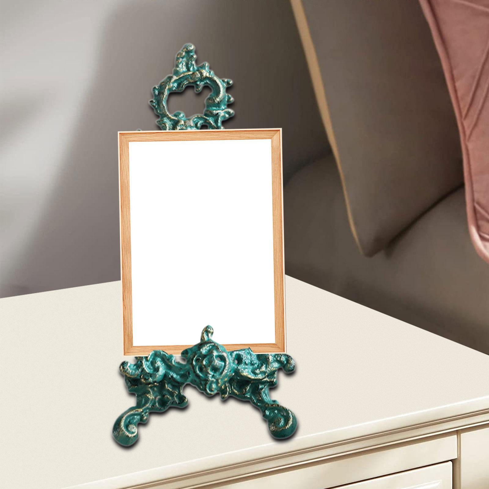 Display Stand Metal Easel Stand Decorative Blue Design for Collectibles Photos Books Ornaments