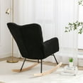 thumbnail image 5 of CQSXDA  Teddy Fabric Rocking Gilder Chair for Living Room and Nursery with Foam Filling and Wooden Frame, 5 of 11