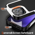 thumbnail image 4 of ELEHOLD for iPhone 14 Pro Max 2022 Fit Case, Military-Grade Dual Layer Raised Frame Screen & Camera Lens Protective Armor Hybrid PC+TPU Anti-Drop Shockproof Slim Rugged Case,White, 4 of 8
