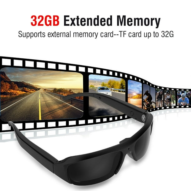 Gafas de Cámara Digital HD de 5 Megapíxeles Gafas de Sol con Cámara HD 1080P con Cabezal Recargable Lentes Polarizados Cámara Grande de Gran Angular para Deportes al Aire Libre Unbranded YS00785