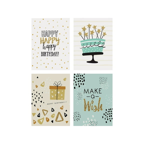 Better Office Birthday Cards with Envelopes 6" x 4" Assorted Colors 100/Pack (64530)