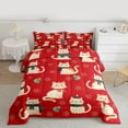 thumbnail image 3 of Manfei Cartoon Cat Animal Bedding Comforter Set, Kawaii Kitten Lover Twin Comforter Sets, Christmas Hat Snowflake Reversible Bedding Set, Breathable Home Decor, 2 Pieces, 3 of 9