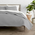 thumbnail image 1 of Bare Home Quilt Set - 3 Piece - Diamond Stitched Bedspread Coverlet - Full/Queen, Light Gray, 1 of 4