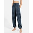 thumbnail image 4 of Pantalones de Yoga Casuales, Cómodos y de Pierna para Mujer Azul Oscuro XL, 4 of 7