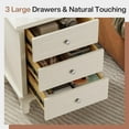 thumbnail image 3 of Tribesigns 3-Drawer Nightstand, White Bed Side Table for Bedroom, Tall Nightstands with Drawer, Large Side End Table with Storage for Living Room, 3 of 7