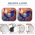 thumbnail image 6 of Kll Rooster Oil Painting Windshield Sun Shade 2-Piece Foldable Car Front Window Sunshade For Most Sedans Suv Truck- Large, 6 of 7