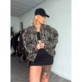 thumbnail image 4 of Chaqueta de manga larga con cremallera de leopardo para mujer, abrigo informal de calle con cuello redondo, estilo Retro, moda de otoño, 2024, 4 of 5