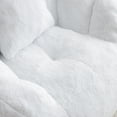 thumbnail image 4 of Miniyam Large Pre-Filled Bean Bag Sofa & Footstool Set, 45.4" Shell-Shaped Couch for Movie Night, Gaming, Reading Nook (White), 4 of 11