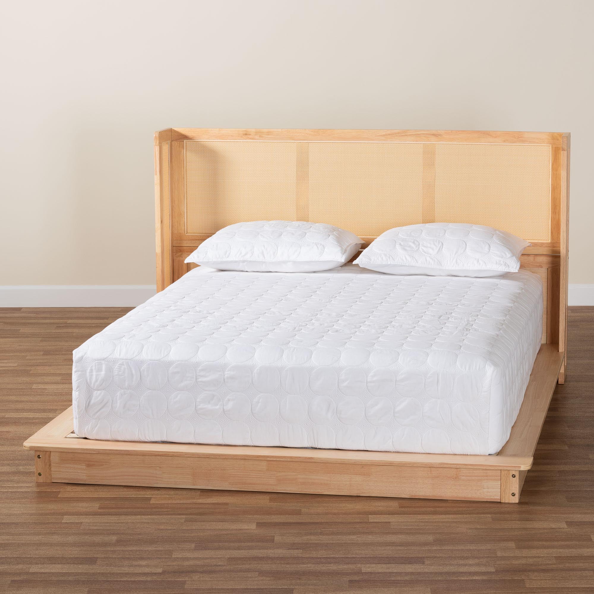 Baxton Studio Glennis Japandi Platform Bed, Queen, Natural Brown
