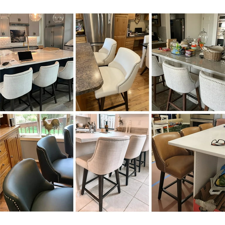 CHITA Modern 26 inch Faux Leather Swivel Bar Stools, Counter CHITA Modern 26 inch Faux Leather Swivel Bar Stools, Counter