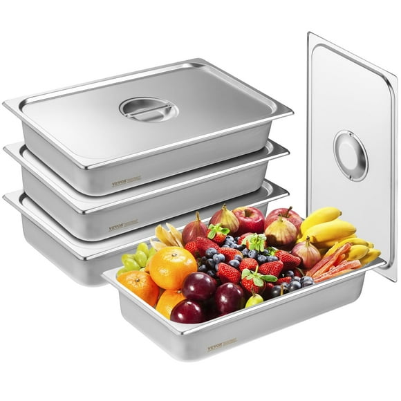 Juego de sartenes de mesa Steam VEVOR de acero inoxidable de tamaño completo con tapas
