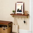 thumbnail image 1 of Photo Frame with Imitation Copper Corner and Wood Texture, Waterproof Plastic for Tabletop or Wall Mount Home Decor, 1 of 7
