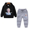 thumbnail image 3 of Ropa de primavera para niños, suéter con capucha de manga larga para niñas de Frozen Elsa, conjunto de 2 piezas de sudadera y pantalón para niños pequeños, 3 of 5