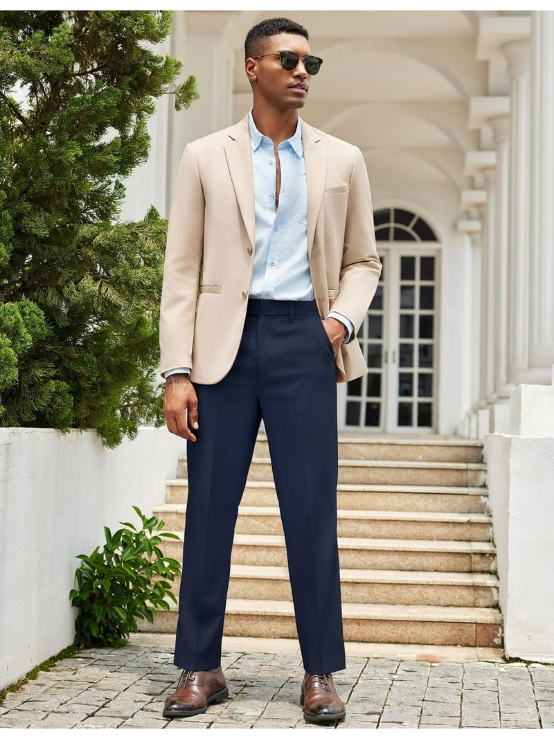 slim fit casual dress pants COOFANDY Mens Classic Casual Dress Pants Expandable Waist Suit Pant Slim  Fit Flat Front Slacks