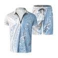 thumbnail image 4 of PEASKJP Men's 2 Piece Tracksuit Sets Fashion Summer Tracksuits Casual Set,Light Blue L, 4 of 5