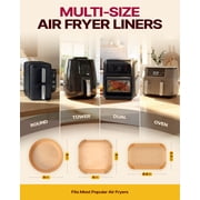 Katbite Disposable Air Fryer Liners, 8 In Square Non-Stick Unbleached Parchment Paper, 130 Count, Fits 5-8 Qt Basket, Easy Cleanup
