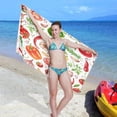 thumbnail image 6 of Coolnut Beach Towels Watercolor Vegetables Chili Camping Towels Organic Garlic Tomatoes Herbs Sand Free Beach Towel, 30"x60" Large Beach Towels Quick Dry Bath Travel Towels Pool Yoga Beach Mat for, 6 of 6