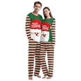 thumbnail image 4 of Conjuntos de pijamas de Papá Noel con estampado de árbol de Navidad para parejas Otoño Invierno Casual mujer cuello redondo manga larga pantalones a cuadros pijama mujer, 4 of 4