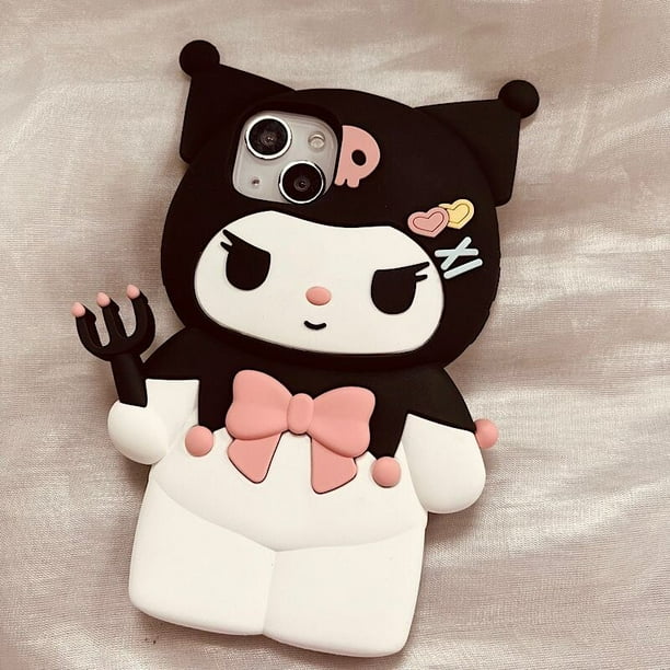 Fundas de teléfono 3D sanrio Kuromi hello kitty mymelody para iPhone 14 13 12 11 Pro Max XR XS MAX X, funda trasera bonita Fivean unisex