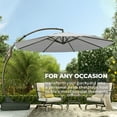 thumbnail image 3 of GRANDPATIO Napoli Sunbrella 12ft Round Canteliver Patio Umbrella with Base, Sunbrella Canvas Granite, 3 of 9