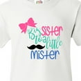 thumbnail image 4 of Inktastic Big Sister to a Little Mister Bow and Mustache Youth T-Shirt, 4 of 5