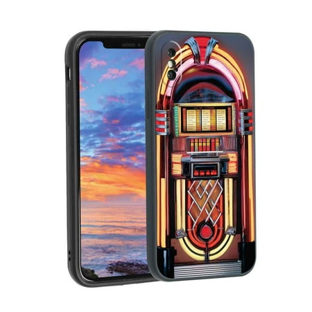 Classic-jukebox-tunes-4 Phone Case, Degined for iPhone X Case Men Women, Flexible Silicone Shockproof Case for iPhone X