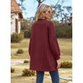 thumbnail image 6 of Women'S Crochet Open Cardigan Long Sleeve Cover Up Summer Wine Red XXL, 6 of 7