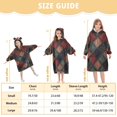 thumbnail image 4 of FORMRS Wearable Blanket Hoodie with Sleeves for Kids Cozy Flannel Sweatshirt, Red Tartan Pattern, 4 of 7