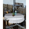 thumbnail image 2 of nqOlkjepod Black Grey Striped Outdoor Tablecloth with Umbrella Hole & Zipper, Farmhouse Modern Round Table Cover 54 Inch, Dining Waterproof Table Cloth Protector for Patio/Party/Picnic, 2 of 7