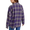 thumbnail image 3 of Faithtur Chemise Femme Adulte à Carreaux Col Rabattu Manches Longues Hauts Blouse, 3 of 4