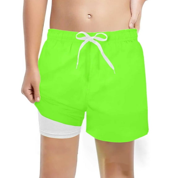 MUXiin Boys Swim Bathing Trunks 3t Compression Liner Elastic Waist Soild Color Swim Shorts Comfy Quick Dry Beach Board Shorts